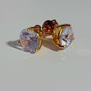 Nordstrom cubic zirconium studs, 14k plated, worn twice, great reviews